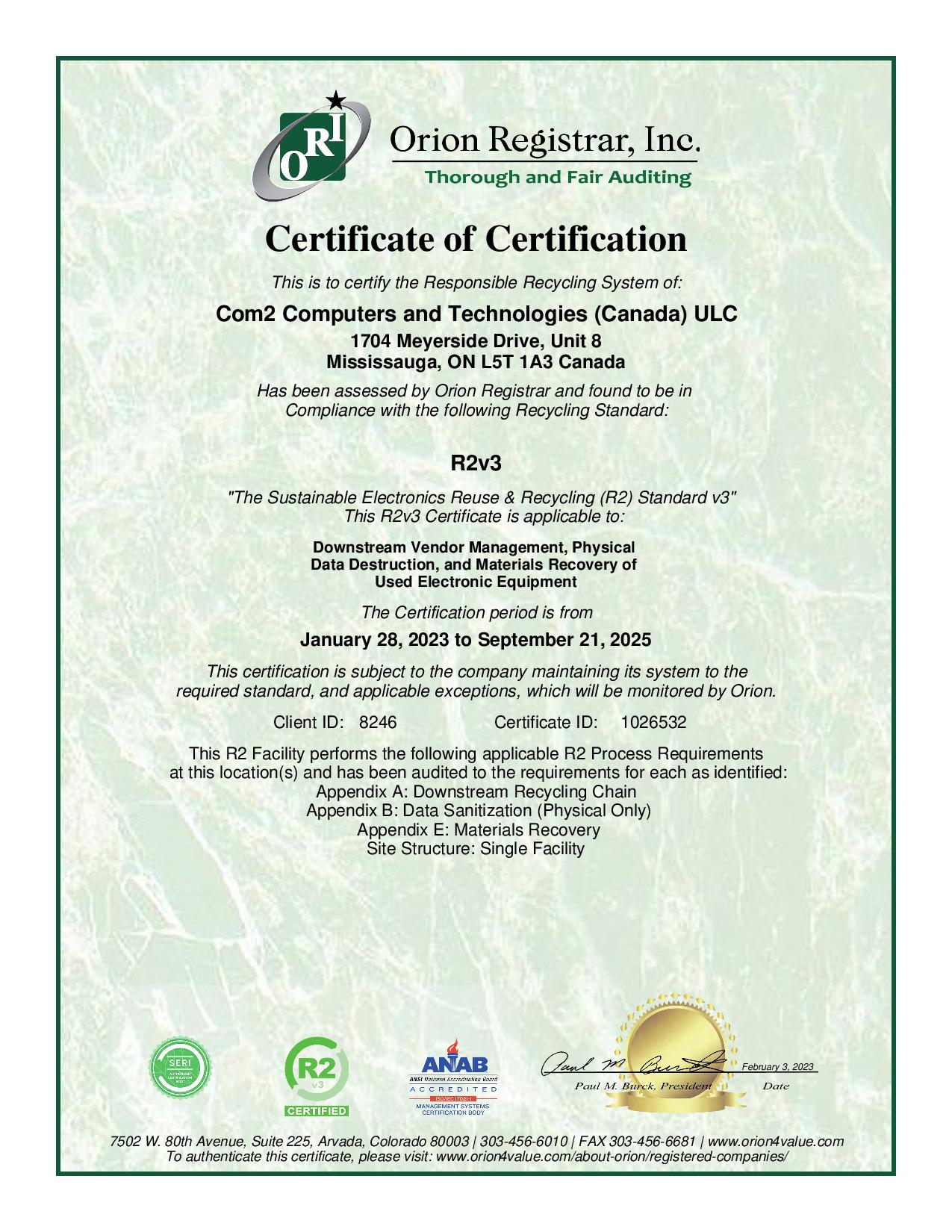 certificate